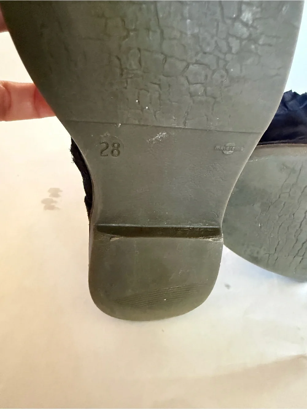 Kids Navy Suede Mid-Calf Boots with Strap Detail